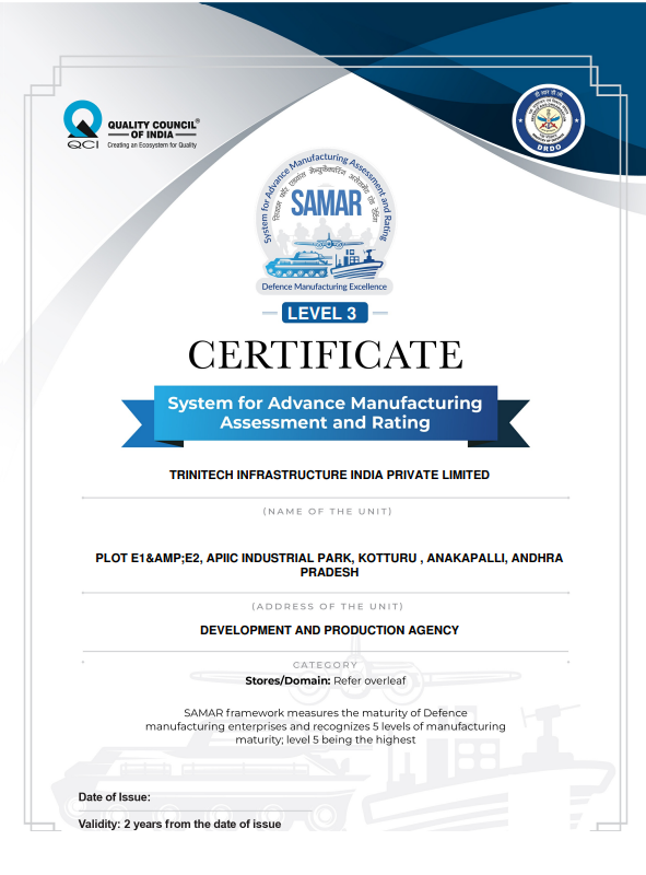 Trinitech accreditation and recognition certificate