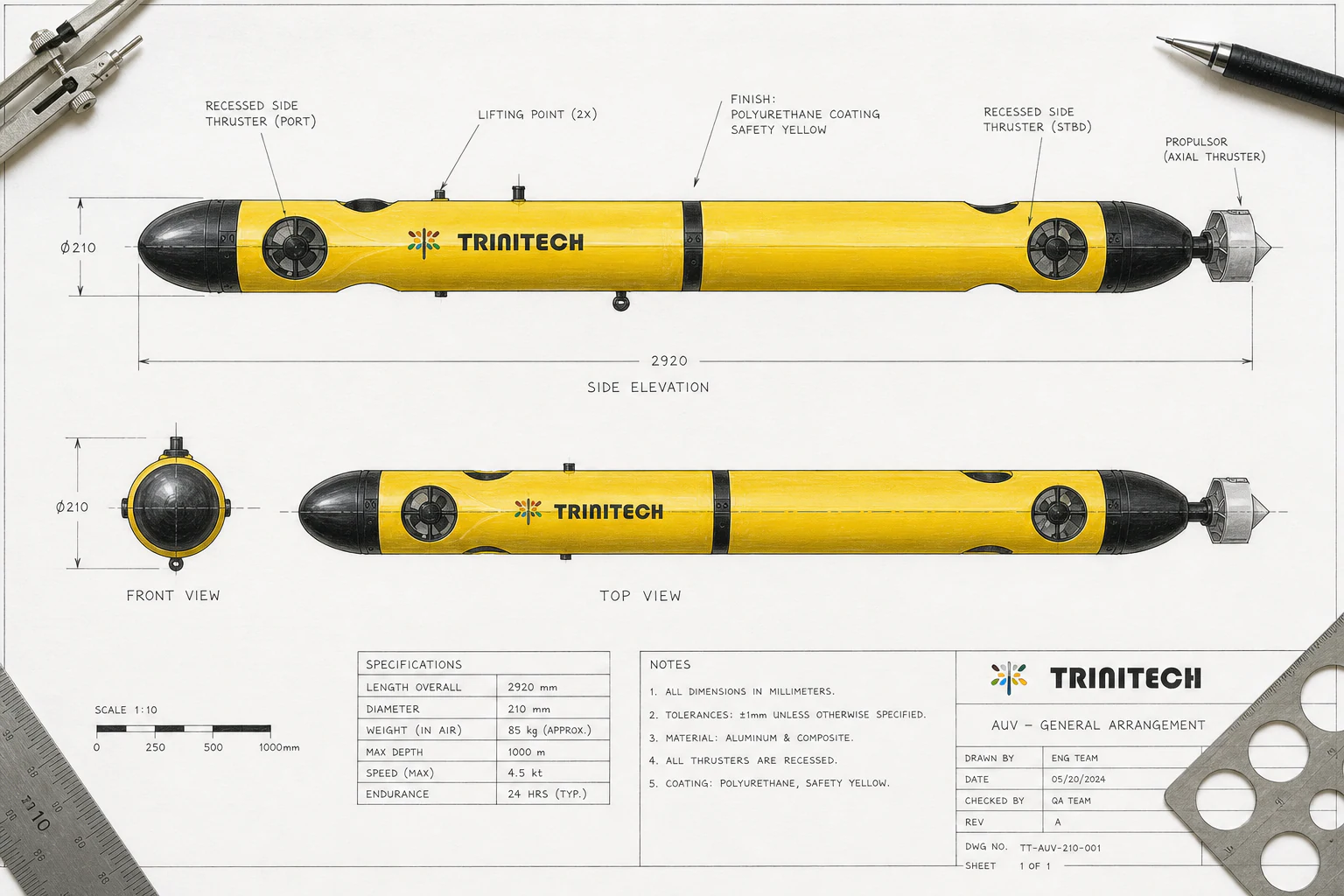 AUV design drawing