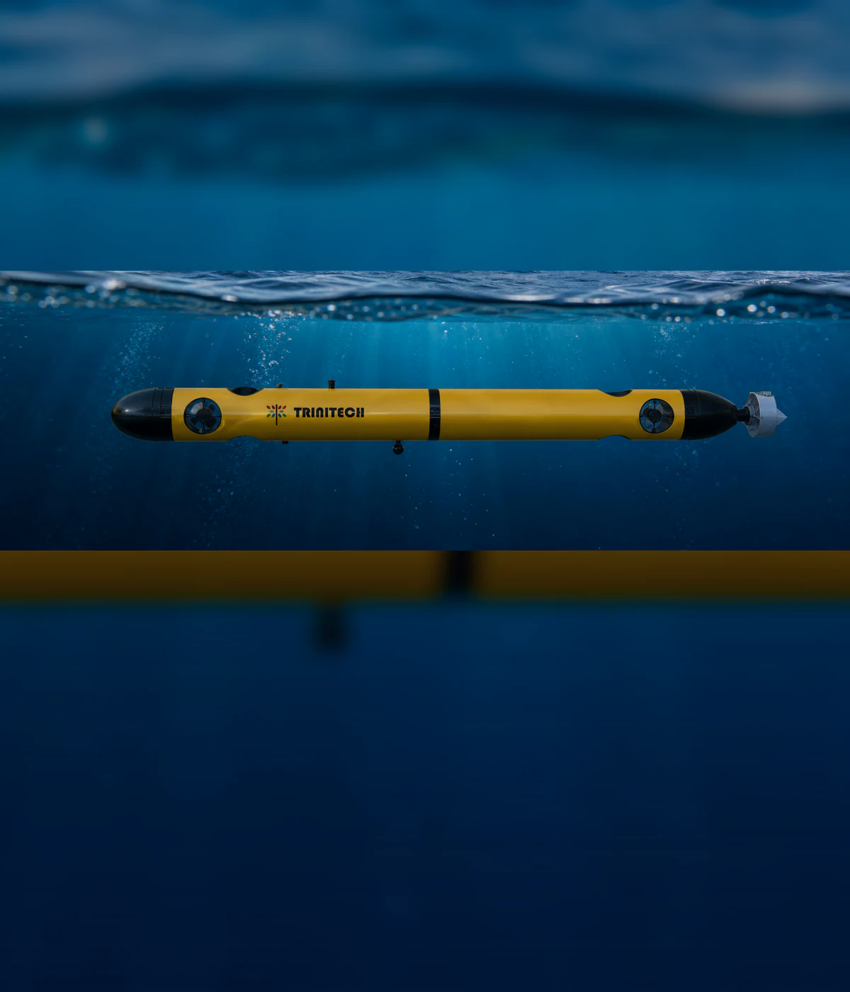 Autonomous underwater vehicle during an underwater trial